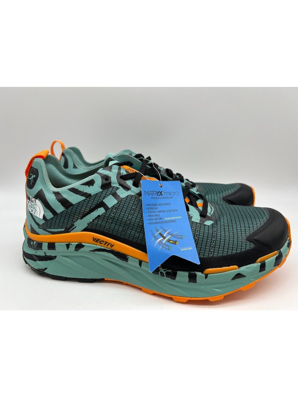 The North Face Men's VECTIV Enduris II x Elvira Trail Shoes Wasabi Orange Sz 7.5